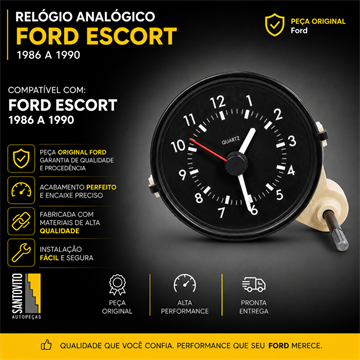 Relogio Analogico Painel Ford Escort 1986 1990 Novo