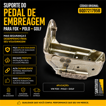 Suporte do pedal de embreagem hidraulica Volkswagen Polo Fox Gol