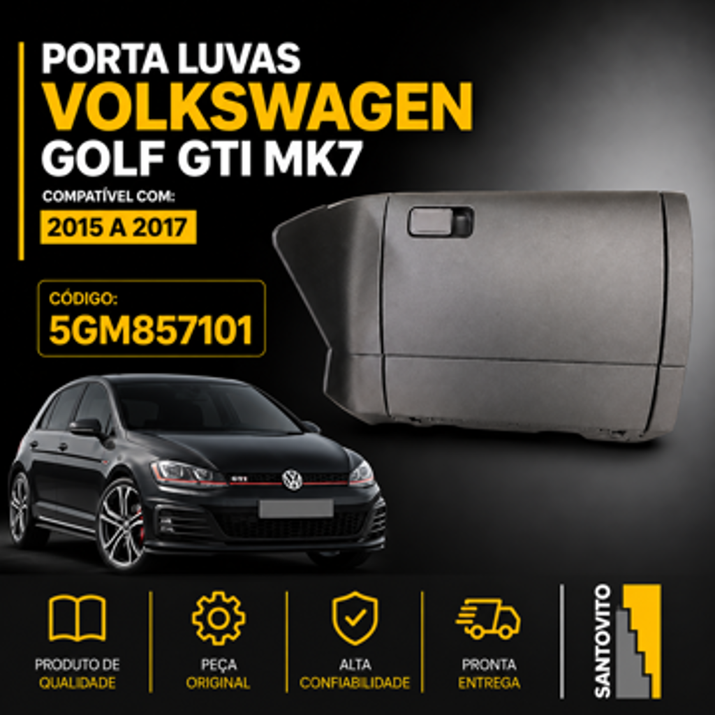 Porta luva Volkswagen Golf GTI MK7 Cinza