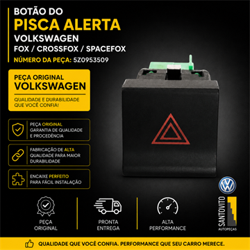 Botão do Pisca alerta Volkswagen Fox Crossfox Spacefox