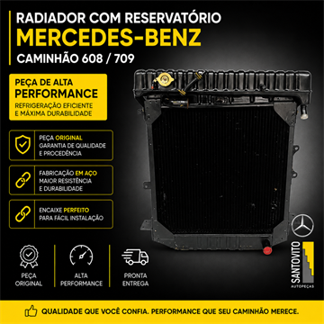 Radiador com reservatório Behr Mercedes Benz caminhão 608 709 710 912 914