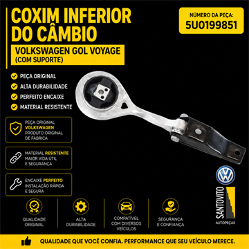 Coxim Do Cambio Voyage Gol Original com suporte preto