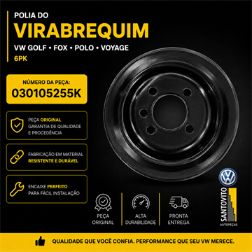 Polia Do Virabrequim Vw Golf Fox Polo Voyage 6pk 030105255k