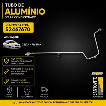 Tubo de alumínio do ar condicionado Celta Prisma