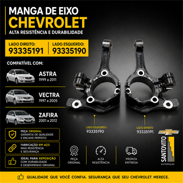 Manga De Eixo Chevrolet Astra Vectra Zafira Par
