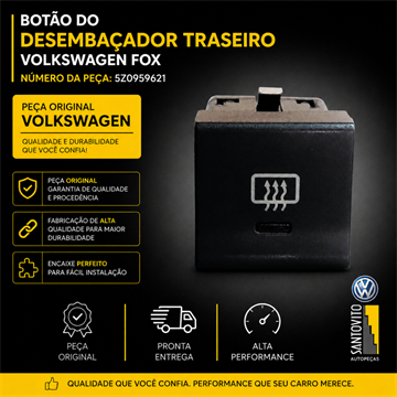 Botão do desembaçador traseiro Volkswagen Fox Original