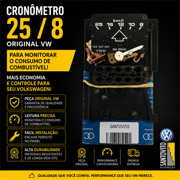 Econometro Vacuometro -  Volkswagen Antigo - 1033