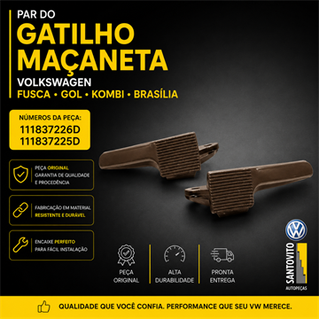 Par do gatilho maçaneta marrom Volkswagen Fusca Gol Kombi Brasília