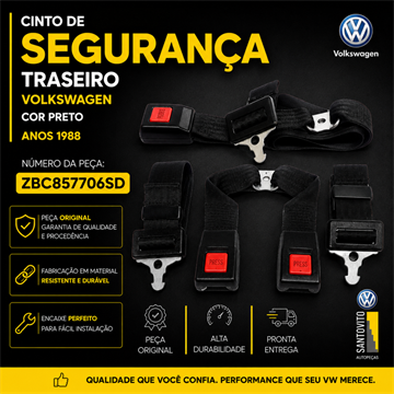 Cinto De Segurança Traseiro Abdominal Fusca 1988