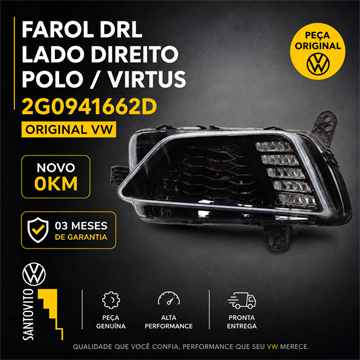 Farol Diurno Led Vw Polo Virtus Original Lado Direito Novo