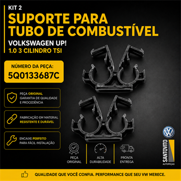 Kit 2 Suporte para tubo de combustível Volkswagen UP! 1.0 3 Cilindro TSI