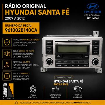 Radio Hyundai Santa Fé Cd Mp3 Cassete Equalizador 2010 2012 Original