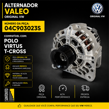 Alternador Valeo 14V 04C903023S Volkswagen Polo Virtus  T-Cross