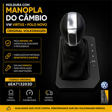 Moldura Com Manopla Do Câmbio Vw Virtus Polo Novo Original
