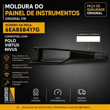 Moldura acabamento do painel Volkswagen Polo Virtus  Nivus