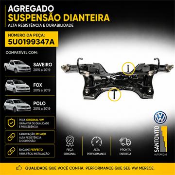 Quadro Agregado Da Suspensão com Coxim Barra Estabilizadora Polo Fox Voyage Spacefox Saveiro Gol