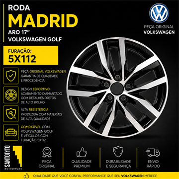 RODA LIGA LEVE GOLF AR0 17 MADRID 5X112 ET49 TALA 7