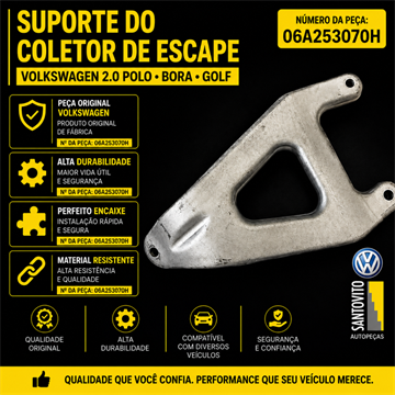 Suporte do coletor de escapamento Volkswagen Bora Golf Polo  2.0