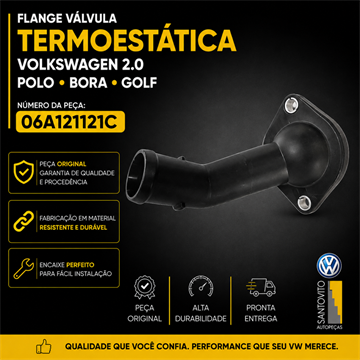 FLANGE VÁLVULA TERMOESTÁTICA GOLF/ NEW BEETLE / BORA / POLO SEDAN/HATCH 2.0 FLEX
