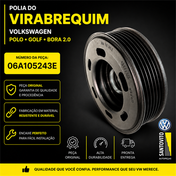 POLIA  VIRABREQUIM GOLF /  NEW BEETLE / BORA / POLO SEDAN/HATCH 2.0 FLEX