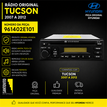 Radio Cd Original Hyundai Tucson 2007 Á 2012 Novo