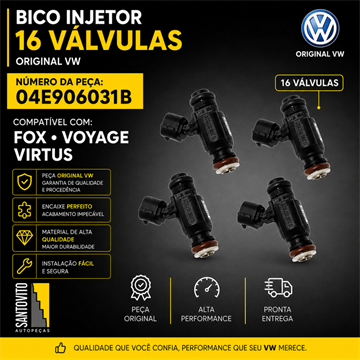 04 Bicos injetor Volkswagen Polo Voyage Fox Golf Virtus 16valvulas