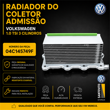 Radiador do Coletor Admissão Volkswagen 1.0 TSI 3 cilindro  04C145749F