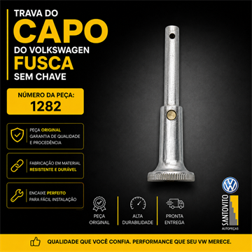 Trava do capô do Volkswagen Fusca sem a chave