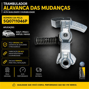 Trambulador alavanca das mudanças Volkswagen Golf Polo Virtus Nivus