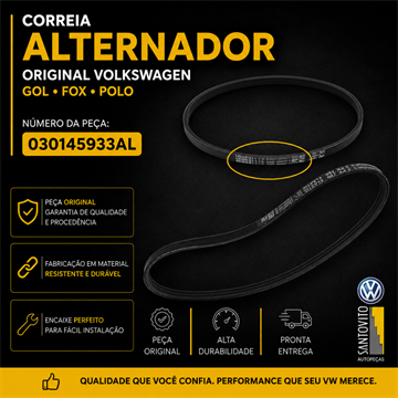 Correia Alternador 6pk Original Vw Gol Fox Polo 030145933AL