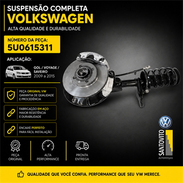 Suspensão completa lado esquerdo Volkswagen Gol Saveiro Voyage