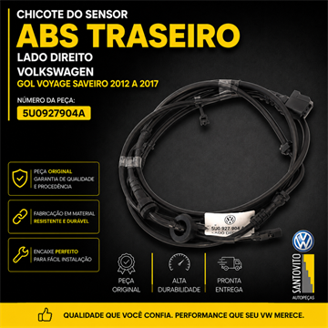 CHICOTE DO SENSOR DO ABS TRASEIRO LADO DIREITO GOL/VOYAGE 2012/2016