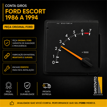 Conta Giro Rpm Do Painel Ford Escort 1986 1994 Original Novo