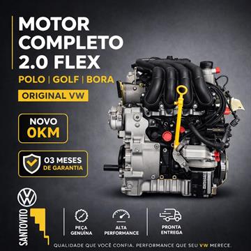 Motor Volkswagen Completo Golf Polo Bora 2.0 Flex manual 2008 - 2014