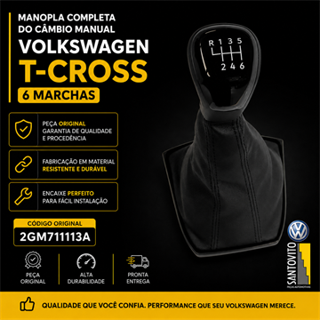 Manopla Completa Do Cambio Manual Volkswagen T-Cross 6 Marchas