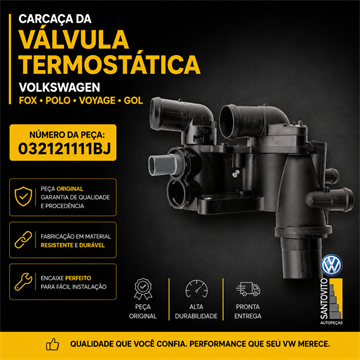 Carcaça da Valvula Termostatica moto Volkswagen Fox Polo Voyage Gol