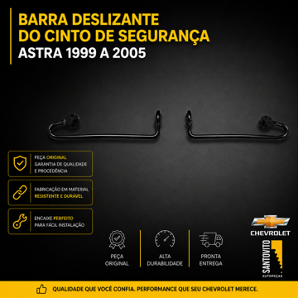 Par da barra deslizante do cinto de segurança Chevrolet Astra 1999 a 2005