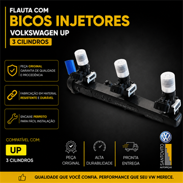Flauta E Bico Injetor Vw Up! 3 cilindro Original