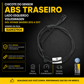 CHICOTE DO SENSOR DO ABS TRASEIRO LADO ESQUERDO GOL/VOYAGE 2012/2016