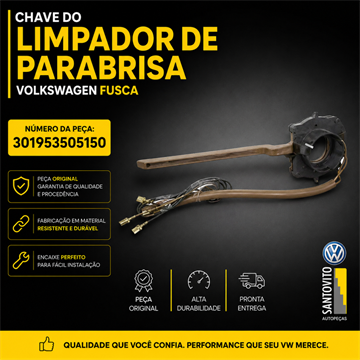 CHAVE DO LIMPADOR PARABRISA DO VOLKSWAGEN FUSCA COR MARROM