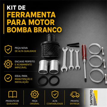 KIT DE FERRAMENTA E ACESSORIOS PARA MOTOBOMBA BRANCO
