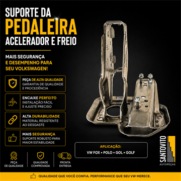 Suporte da pedaleira acelerador e freio Polo Fox Bora Golf novo e original volkswagen