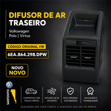 Difusor de ar Traseiro com USB acoplada Volkswagen Virtus Polo original