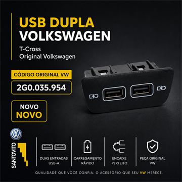 Entrada Adaptador Usb Duplo Volksw T-Cross 2G0035954