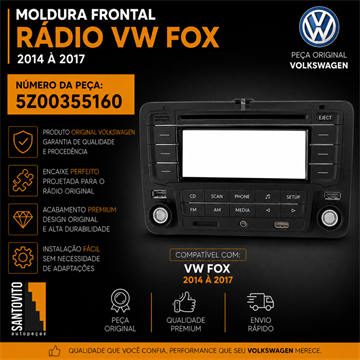 Moldura Do Radio Volkswagen Fox 2014 A 2017 Novo