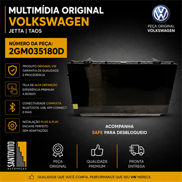 Multimídia Tela Touch 10 Mib Regio Vw Jetta Taos 2gm035180d