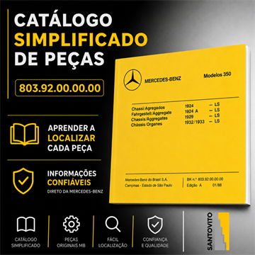 Catálogo De Peças Mercedes-benz Modelos 350 Original Raro