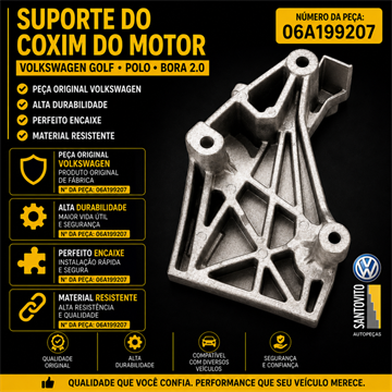 SUPORTE DIANTEIRO DO MOTOR GOLF /  NEW BEETLE / BORA / POLO SEDAN/HATCH 2.0 FLEX