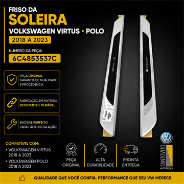 Friso Da Soleira Virtus Polo Original Volkswagen 06c4853537