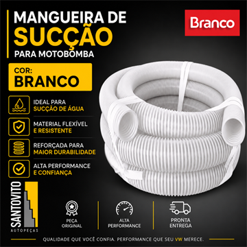 KIT DE 2 MANGUEIRAS DE SUCÇÃO PARA MOTOBOMBA BRANCO